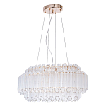 Люстра подвесная многослойная с прозрачными хрустальными трубками и золотистым каркасом Hexagon Tube Light варинант исполнения - 1 | Loft Concept в Тюмени