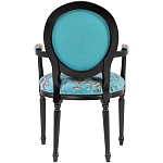 Полукресло из массива бука бирюзовое с изображением птиц и цветов Turquoise Chinoiserie Garden Chair варинант исполнения - 2 | Loft Concept в Тюмени