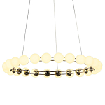 Люстра светодиодная кольцевая с круглыми плафонами белого цвета PEARLS Suspension 48 варинант исполнения - 3 | Loft Concept в Тюмени