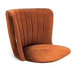 Стул с мягкой оранжевой обивкой из велюра и подъемно-поворотным механизмом на черных колесиках Harper Orange варинант исполнения - 2 | Loft Concept в Тюмени