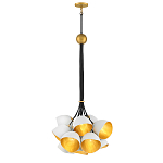 Люстра с 15-ю белыми  плафонами с золотой внутренней поверхностью Hinkley варинант исполнения - 7 | Loft Concept в Тюмени