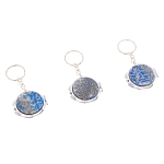 Зеркало брелок карманное двухстороннее из натурального камня Лазурит Stone Mirrors варинант исполнения - 8 | Loft Concept в Тюмени