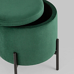 Зеленый пуф на черных ножках SANJAY варинант исполнения - 3 | Loft Concept в Тюмени