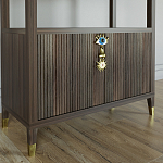 Стеллаж со стеклянными полками Elsa Dreams Walnut варинант исполнения - 1 | Loft Concept в Тюмени