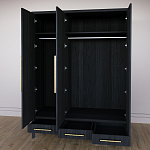 Большой Шкаф Primo Черный дуб с 3 дверьми и 3 выдвижными ящиками варинант исполнения - 8 | Loft Concept в Тюмени