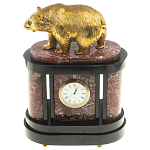 Часы настольные бронзовые с декором в виде медведя Bear Stone Clock варинант исполнения - 4 | Loft Concept в Тюмени