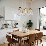 Люстра с 9-ю прозрачными стеклянными плафонами в форме капли Lucid Rain  варинант исполнения - 11 | Loft Concept в Тюмени