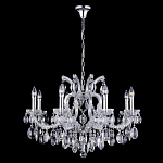 Люстра подвесная с 8-ю лампочками и прозрачными хрустальными подвесками на хромированном основании Crystal lamps варинант исполнения - 2 | Loft Concept в Тюмени