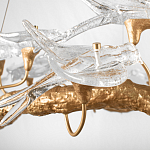 Люстра подвесная с прозрачными стеклянными птичками на ветвях Диаметр 100 см Serip Voa варинант исполнения - 10 | Loft Concept в Тюмени