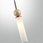 Подвесной светильник с цилиндрическим матовым плафоном и декоративным шаром из камня Orb Essence варинант исполнения - 13 | Loft Concept в Тюмени