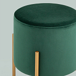Зеленый пуф на золотистых ножках SANJAY варинант исполнения - 2 | Loft Concept в Тюмени