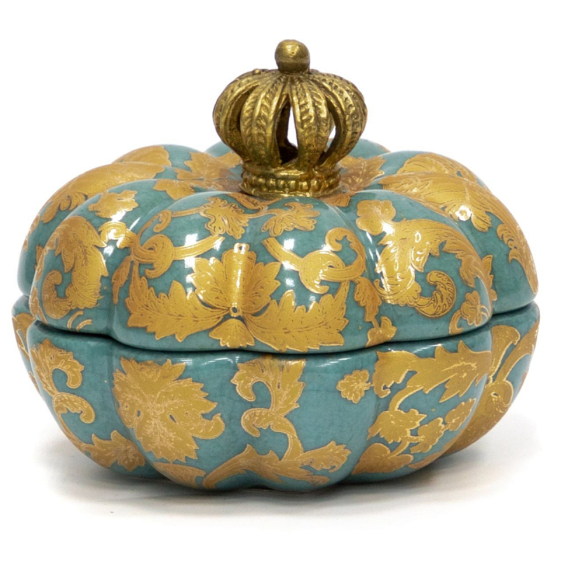 Фарфоровая шкатулка Crown Бронза Голубой Фарфоровая шкатулка Crown Бронза Голубой в Тюмени | Loft Concept