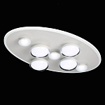 Потолочный светильник овальной формы белого цвета с 7-ю лампами Lunar Pebbles варинант исполнения - 4 | Loft Concept в Тюмени