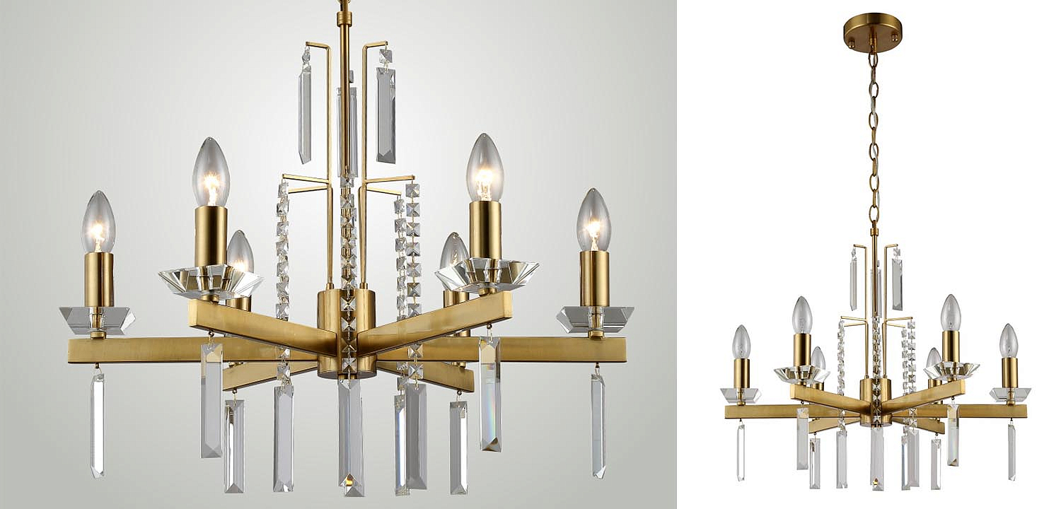 Люстра Vivien Crystal Brass Chandelier 6 Люстра Vivien Crystal Brass Chandelier 6 - Loft-Concept в Тюмени