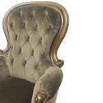 Кресло с мягкой обивкой из коричневого велюра на 4-х деревянных ножках Evelyn Classical Armchair варинант исполнения - 4 | Loft Concept в Тюмени