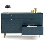 Комод с 6 выдвижными ящиками Scale Ornament Blue Chest of Drawers варинант исполнения - 4 | Loft Concept в Тюмени