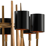 Люстра с 8-ю черными цилиндрическими плафонами Stylistic Lines варинант исполнения - 1 | Loft Concept в Тюмени