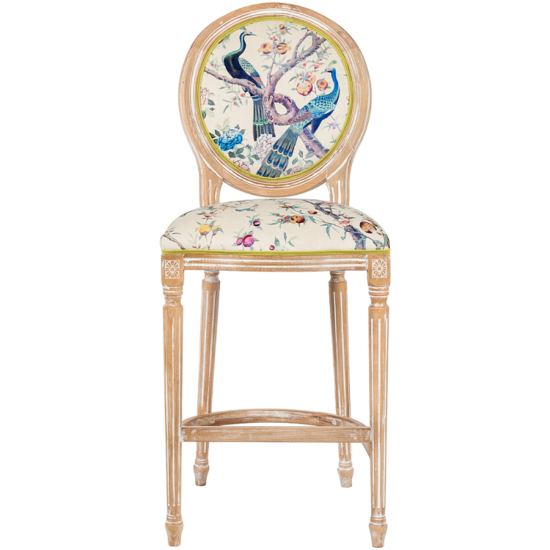 Барный стул из массива бука с изображением птиц и цветов Beige Green Chinoiserie Garden Chair Мульти Бежевый Салатовый Барный стул из массива бука с изображением птиц и цветов Beige Green Chinoiserie Garden Chair Мульти Бежевый Салатовый в Тюмени | Loft Concept