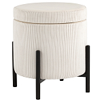 Молочный пуф на черных ножках SANJAY варинант исполнения - 1 | Loft Concept в Тюмени