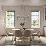 Люстра подвесная с 8-ю лампами и стеклянными круглыми подвесками Currey & Company варинант исполнения - 2 | Loft Concept в Тюмени