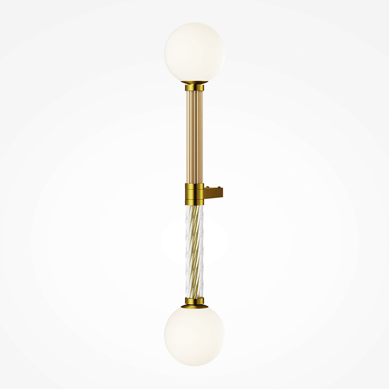 Бра со стеклянными вставками Helios Латунь Прозрачное Стекло в Тюмени | Loft Concept 