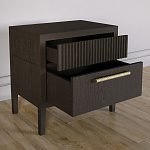 Прикроватная Тумбочка Primo с двумя ящиками Темный орех варинант исполнения - 5 | Loft Concept в Тюмени
