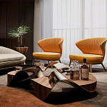 Дизайнерский журнальный стол волнистой формы Nyxacad варинант исполнения - 4 | Loft Concept в Тюмени