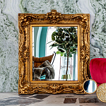 Зеркало настенное золотое с резным орнаментом Classic Ornament Mirror варинант исполнения - 2 | Loft Concept в Тюмени