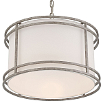 Подвесной светильник в виде барабана с тканевым абажуром и металлическим каркасом Warm Glow варинант исполнения - 2 | Loft Concept в Тюмени