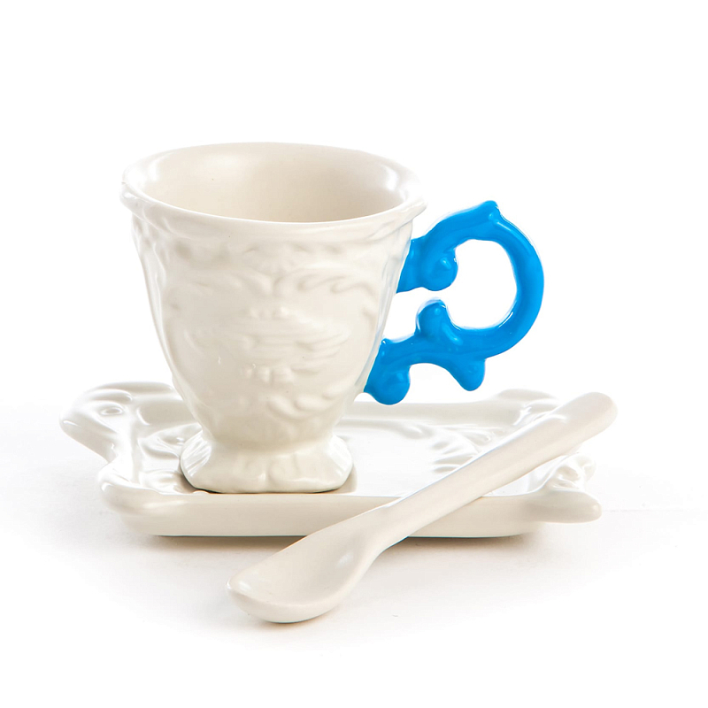 Кофейная пара Seletti I-Coffee Blue Белый Голубой Кофейная пара Seletti I-Coffee Blue Белый Голубой в Тюмени | Loft Concept