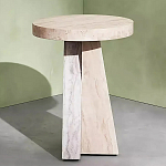 Дизайнерский журнальный стол с круглой каменной столешницей Utezu варинант исполнения - 1 | Loft Concept в Тюмени