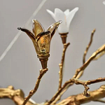 Люстра в виде золотой ветки с цветами Glass Flower Pendant Light варинант исполнения - 1 | Loft Concept в Тюмени