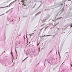 Люстра овальная с розовыми стеклянными подвесками в форме капель FAIRYTREE Light варинант исполнения - 1 | Loft Concept в Тюмени