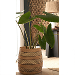 Круглая корзина из плетеного тростника Marjani Wicker Basket варинант исполнения - 3 | Loft Concept в Тюмени