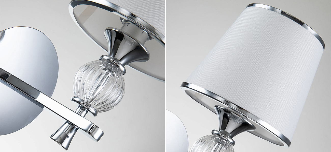 Бра цвета хром с тканевыми плафонами LUMINAIRE Бра цвета хром с тканевыми плафонами LUMINAIRE - Loft-Concept в Тюмени