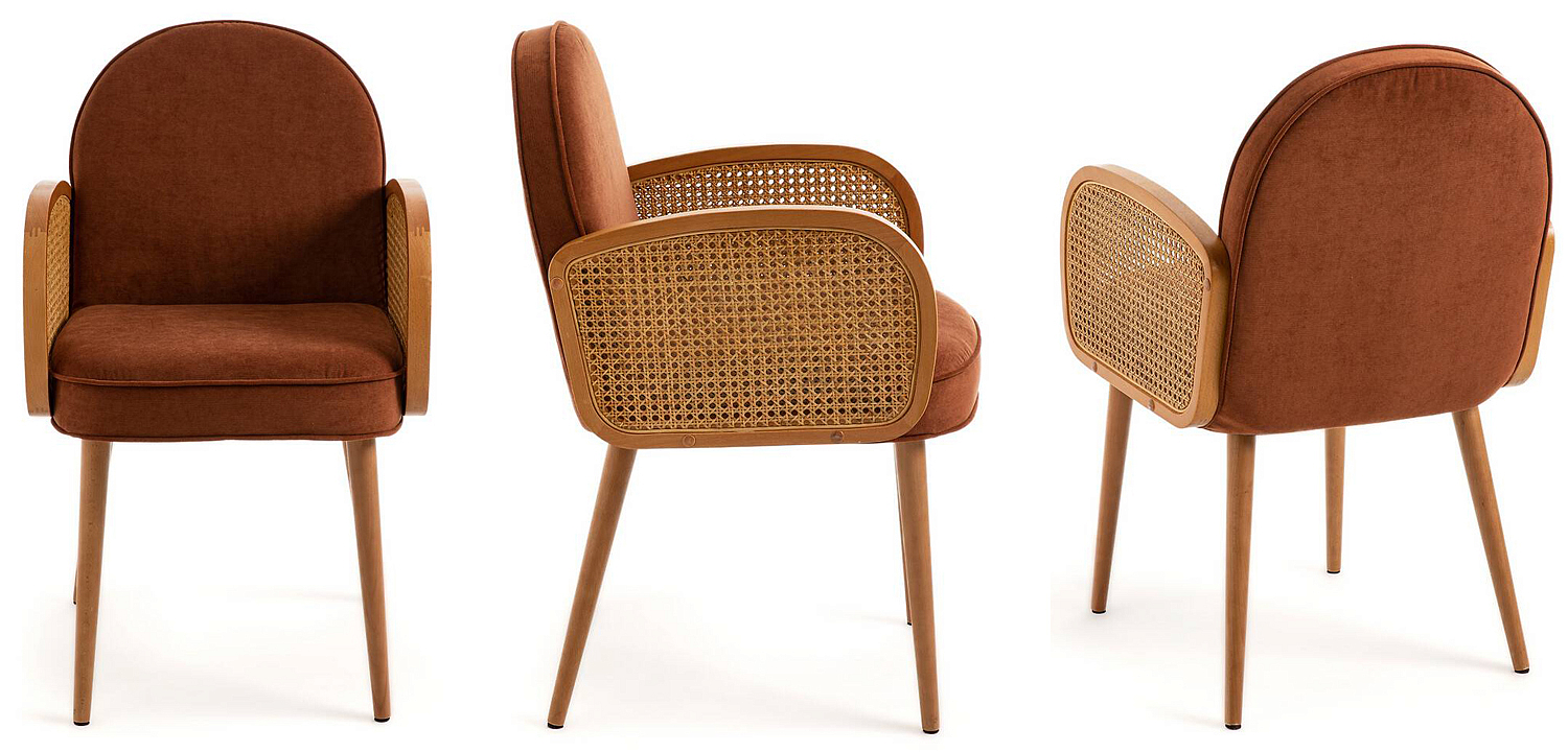 Стул Morten Wicker Terracotta Chair Стул Morten Wicker Terracotta Chair - Loft-Concept в Тюмени