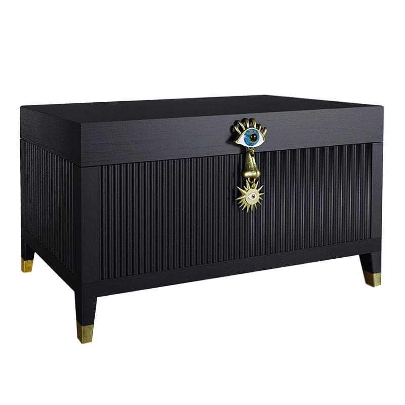 Большой дизайнерский Сундук Elsa Dreams Black Черный Золотой в Тюмени | Loft Concept 