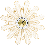 Часы настенные из металла в виде солнца с белым циферблатом Mirror Tower Clock варинант исполнения - 1 | Loft Concept в Тюмени