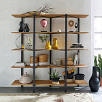 Стеллаж из массива дуба и стали Robson Rack Industrisal Metal Rust варинант исполнения - 4 | Loft Concept в Тюмени