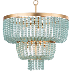 Круглая трехъярусная люстра с подвесками в виде круглых стеклянных бусин Blue Beads Chandelier варинант исполнения - 2 | Loft Concept в Тюмени