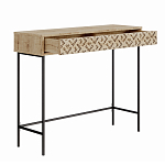 Консоль напольная деревянная с выдвижным ящиком с резным орнаментом HEATON CONSOLE OAK варинант исполнения - 1 | Loft Concept в Тюмени