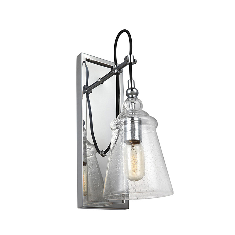 Бра с плафоном в форме колокола из прозрачного стекла с пузырьками Feiss Хром Прозрачное Стекло в Тюмени | Loft Concept 