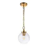 Подвесной светильник латунного цвета с прозрачным стеклянным плафоном Feiss варинант исполнения - 11 | Loft Concept в Тюмени