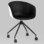 Офисное кресло из пластика с мягким сиденьем Eggshell Black варинант исполнения - 2 | Loft Concept в Тюмени