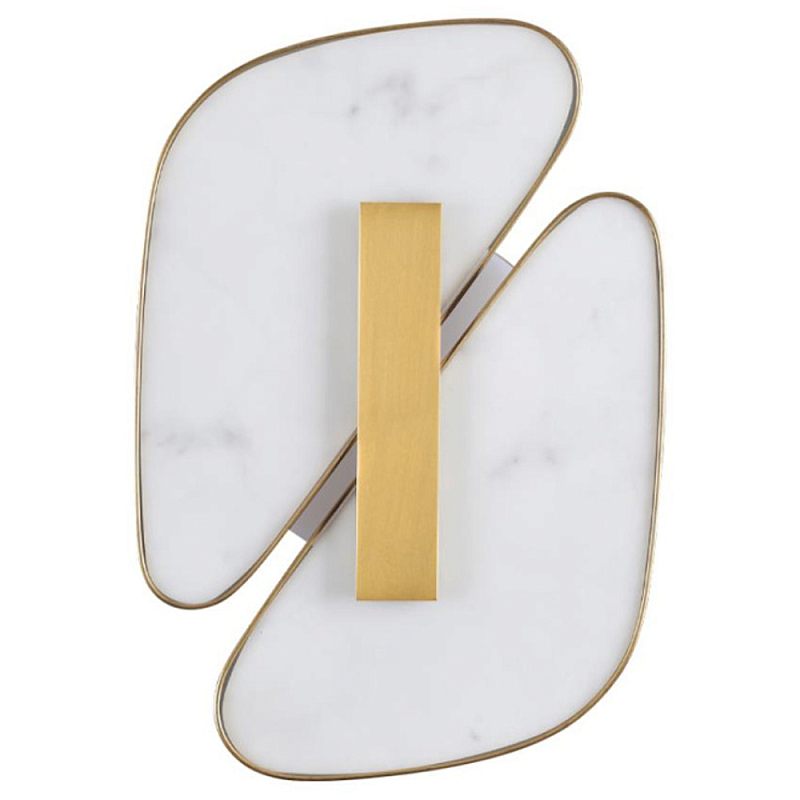 Бра с мраморными вставками Marble Plates Белый Бронза Бра с мраморными вставками Marble Plates Белый Бронза в Тюмени | Loft Concept
