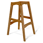 Барный стул со спинкой и подлокотниками на 4-х деревянных ножках Серый Велюр Ava Charm варинант исполнения - 4 | Loft Concept в Тюмени