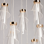 Люстра каскадная с 10-ю прозрачными плафонами Wave Line варинант исполнения - 4 | Loft Concept в Тюмени