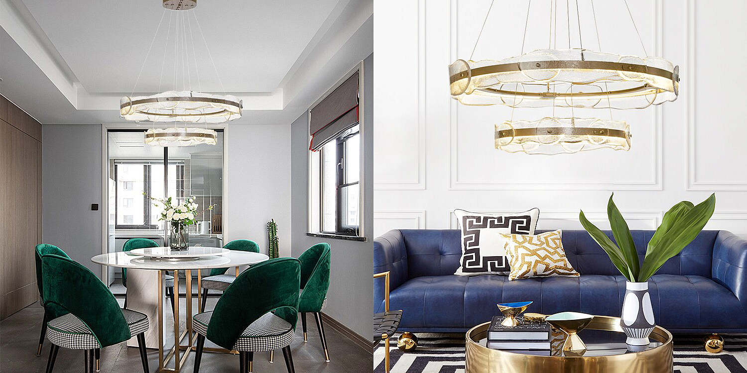 Люстра golden 2 RING horizontal chandelier Люстра golden 2 RING horizontal chandelier - Loft-Concept в Тюмени