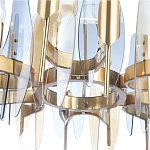 Люстра с вертикальными стеклянными элементами и металлическим каркасом цвета Латунь Vertical Glass варинант исполнения - 4 | Loft Concept в Тюмени