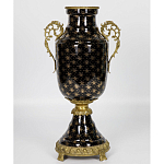 Ваза черного цвета из фарфора с золотистым узором и бронзовыми элементами Eden Garden porcelain and bronze варинант исполнения - 7 | Loft Concept в Тюмени